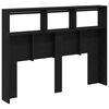 vidaXL Headboard Cabinet with LED Black Oak 140x17x102 cm