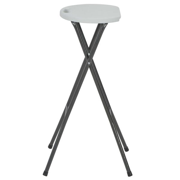 vidaXL Folding Bar Stools 2 pcs HDPE and Steel White
