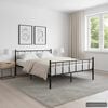 vidaXL Bed Frame without Mattress Black Metal 180x200 cm Super King