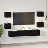 vidaXL TV Cabinet Set Wall-mounted 7 pcs Black Oak Engineered Wood