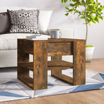 vidaXL Coffee Table Smoked Oak 55.5x55x45 cm Engineered Wood