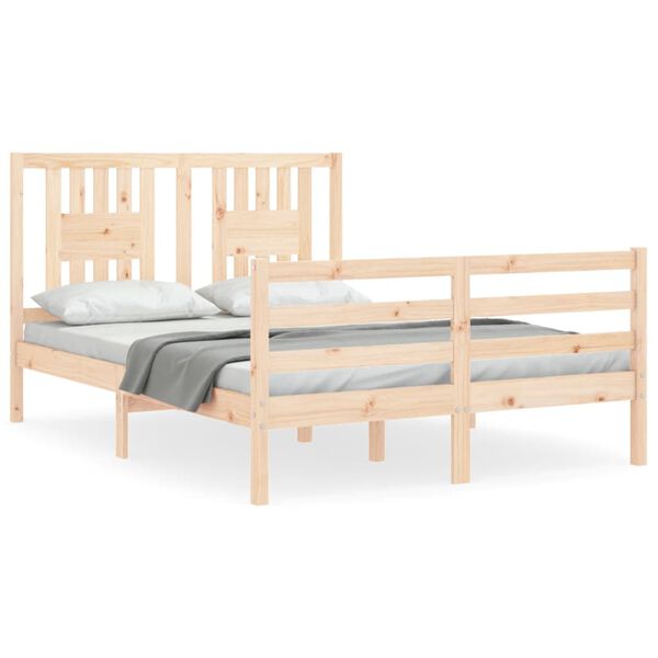 vidaXL Bed Frame without Mattress Small Double Solid Wood