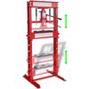 vidaXL Shop Press 20 Ton Red