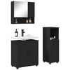 vidaXL Bathroom Furniture Set 3 pcs Black Engineered wood & Metal