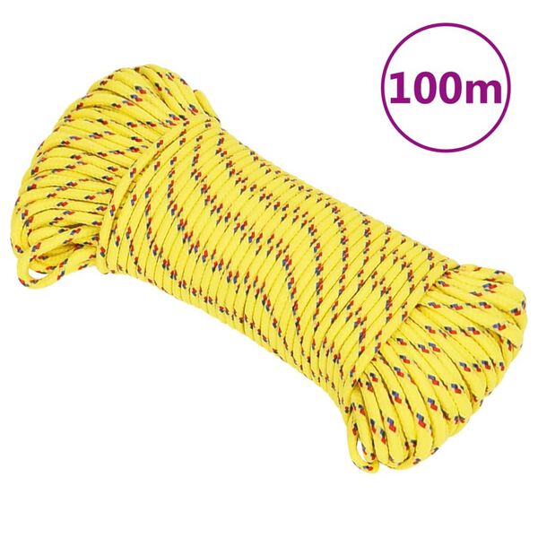 vidaXL Boat Rope Yellow 5 mm 100 m Polypropylene