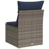 vidaXL Garden Sofa with Cushion Grey 55 x 62 x 69cm Poly Rattan