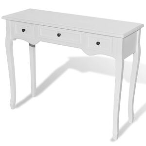 vidaXL Console Table | White | MDF and Pinewood | Compact | Console Table