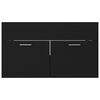 vidaXL Sink Cabinet with Built-in Basin Black Engineered Wood