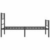 vidaXL Metal Bed Frame without Mattress with Footboard Black 100x200cm
