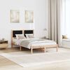 vidaXL Bed Frame with Headboard Black 135 x 190 cm Solid Pine Wood