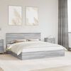 vidaXL Storage Bed Grey Sonoma 200 x 200 cm Engineered Wood