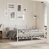 vidaXL Metal Bed Frame without Mattress with Footboard White 180x200cm