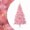 vidaXL Artificial Pre-lit Christmas Tree with 300 LEDs Pink 240 cm PVC
