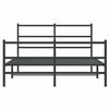 vidaXL Metal Bed Frame without Mattress with Footboard&nbsp;Black 140x200cm