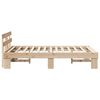 vidaXL Bed Frame with Headboard Natural 135 x 190 cm Solid Pine Wood