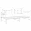 vidaXL Daybed Frame with Headboard White 90 x 200 cm Steel