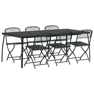 vidaXL Outdoor Furniture Set 7 pcs Anthracite Iron and Steel