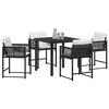 vidaXL Garden Dining Set 5 pcs Black Poly Rattan