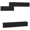 vidaXL TV Cabinet Set 7 pcs Black Oak Engineered Wood