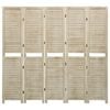 vidaXL 5-Panel Room Divider 175x165 cm Solid Wood Paulownia