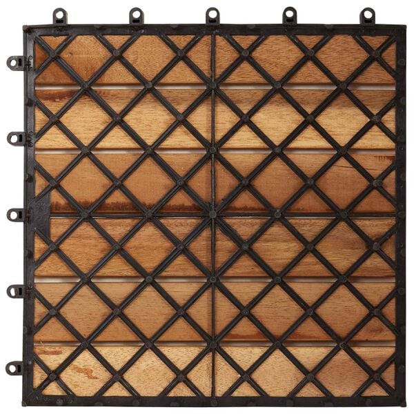 vidaXL Decking Tile 10 pcs Brown 30 x 30 cm Acacia Hardwood