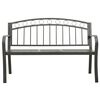 vidaXL Garden Bench with a Table 125 cm Steel Grey