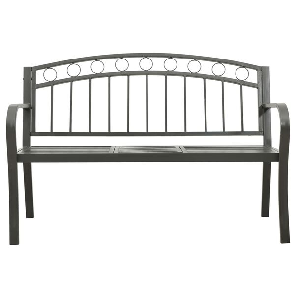 vidaXL Garden Bench with a Table 125 cm Steel Grey