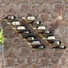 vidaXL Wall-mounted Wine Rack for 7 Bottles 2 pcs Gold Metal