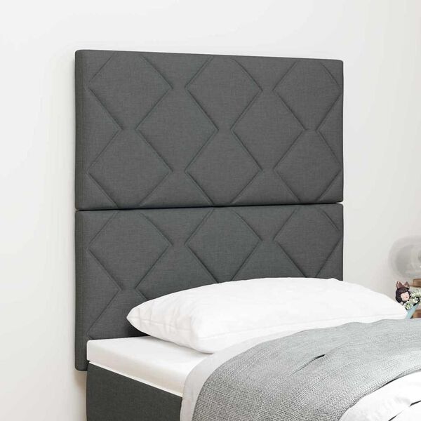 vidaXL Headboard with LED Strip Lights Adjustable Grey 80 cm Fabric