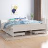 vidaXL Bed Frame without Mattress White Solid Wood Pine 180x200 cm Super King