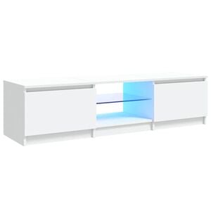 vidaXL TV Cabinet with LED Lights White 140x40x36 cm