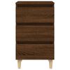 vidaXL Bed Cabinet with Solid Wood Legs Brown Oak 40x35x69 cm