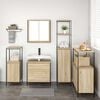vidaXL 2 Piece Bathroom Furniture Set Sonoma Oak Engineered Wood