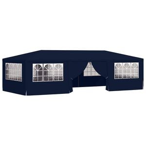 vidaXL Professional Party Tent with Side Walls 4x9 m Blue 90 g/m&sup2;