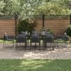 vidaXL Garden Dining Set 9 pcs Black Steel