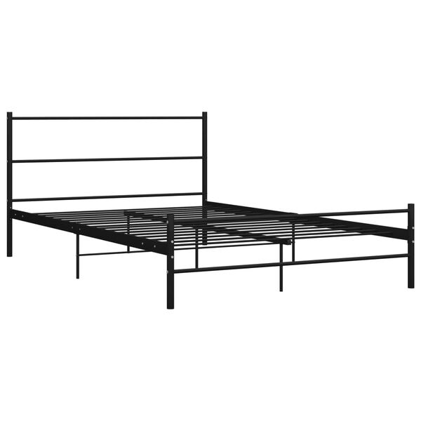 vidaXL Bed Frame with Headboard without Mattress Black 160x200 cm Metal