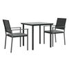 vidaXL 7 Piece Garden Dining Set Poly Rattan and Steel