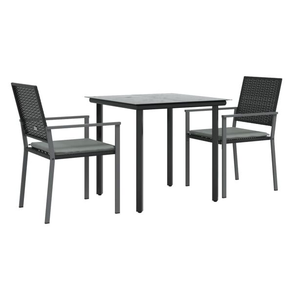 vidaXL 7 Piece Garden Dining Set Poly Rattan and Steel