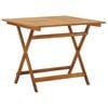 vidaXL Garden Table | Natural | Solid Acacia wood | Medium | Foldable