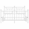 vidaXL Metal Bed Frame without Mattress with Footboard White 140x190cm