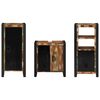 vidaXL Bathroom Furniture Set with Door 3 pcs Brown Solid Reclaim Wood