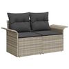 vidaXL Garden Sofa with Cushion Light Grey 141 x 62 x 69cm Poly Rattan