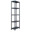 vidaXL Storage Shelf Racks 2 pcs Black 125 kg 60x30x180 cm Plastic