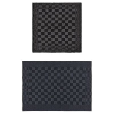 vidaXL 10 Piece Towel Set Black and Grey Cotton