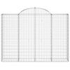 vidaXL Arched Gabion Baskets 8 pcs 200x30x140/160 cm Galvanised Iron