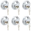 vidaXL Discus Locks with Keys 6 pcs Silver 8 x 2.8 x 8 cm