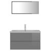 vidaXL Bathroom Furniture Set High Gloss Grey Engineered Wood