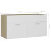 vidaXL Sink Cabinet with Built-in Basin White and Sonoma Oak Engineered Wood