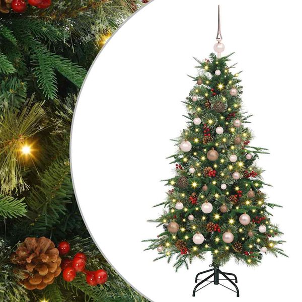 vidaXL Artificial Hinged Christmas Tree Green 150 cm PE and PVC