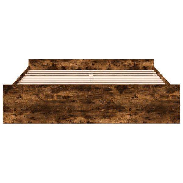 vidaXL Bed Frame with Drawers without Mattress Smoked Oak 200x200 cm